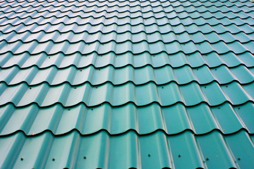 green tiles roof background